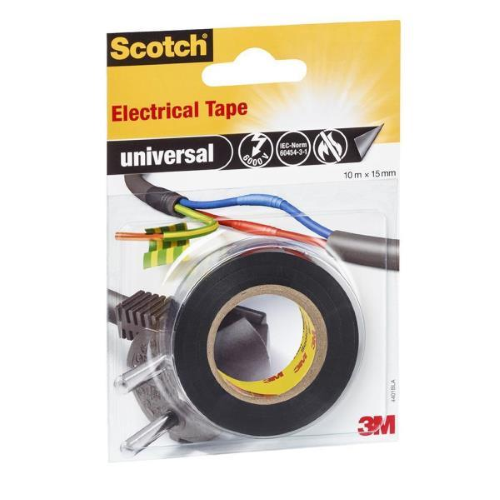 3M SCOTCH ELECTRICAL TAPE NASTRO ISOLANTE IN PVC 15MMx10M COLORE NERO